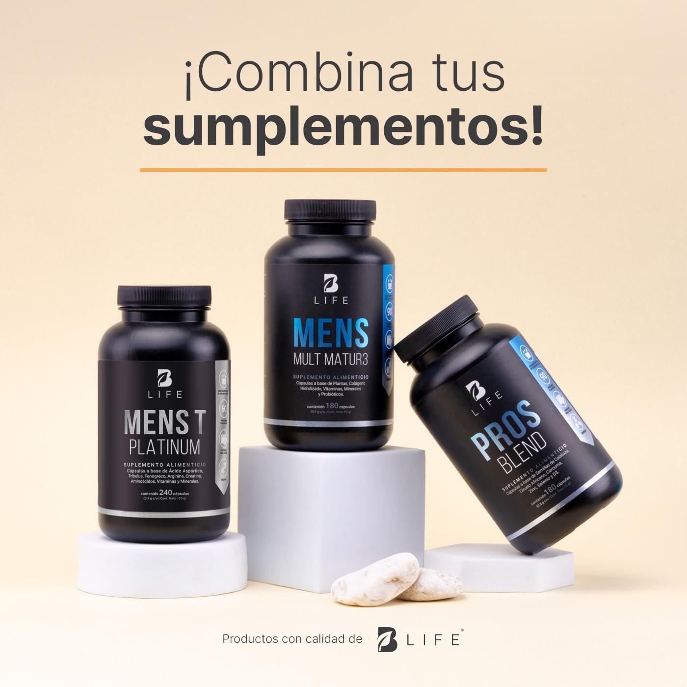 B Life Pros Blend Campuran dengan Plum Afrika untuk Pria 180 Kapsul — gambar 4